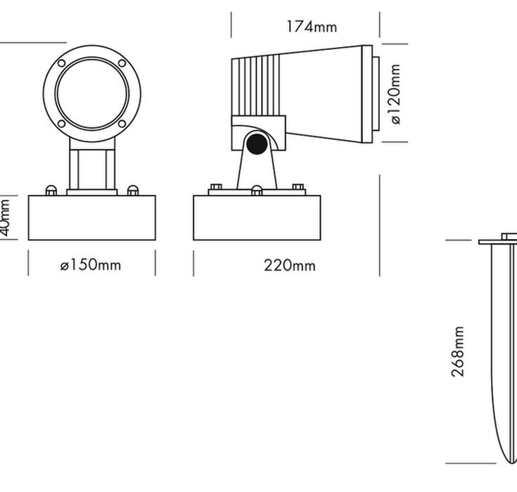 Spot Light IP65 ARC Triled RGB Medium