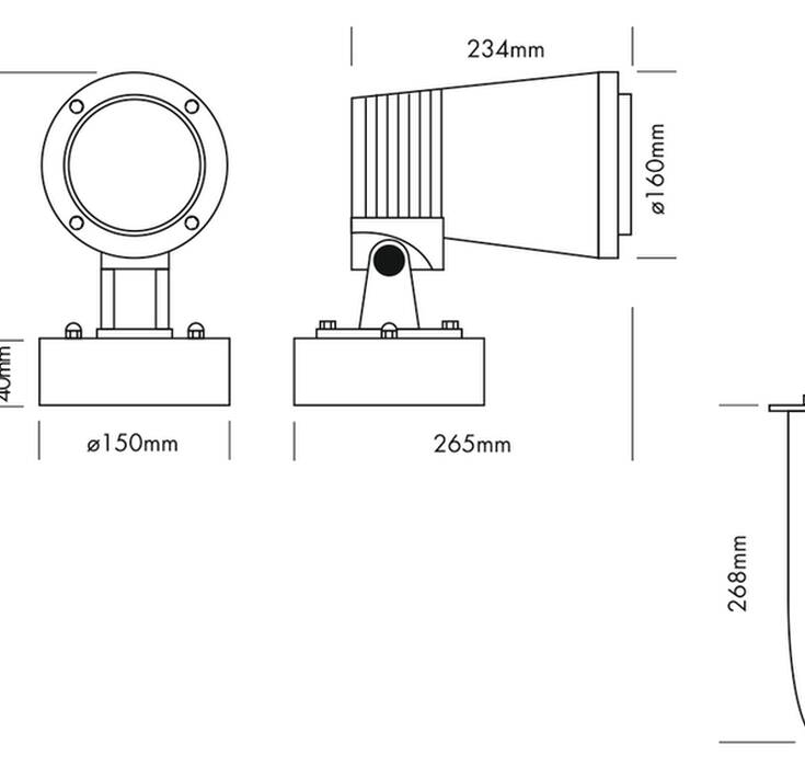 Spot Light IP65 3x 2 Watt Triled RGB XL