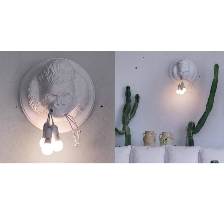 Karman Ugo Rilla - decorative lamp shaped like gorillas head