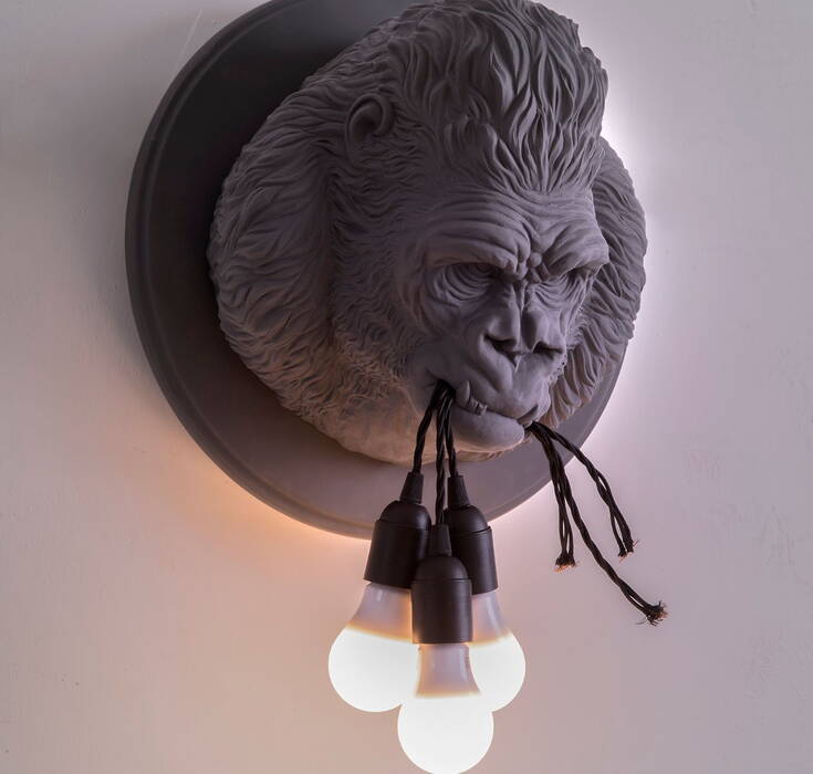 Karman Ugo Rilla - decorative lamp shaped like gorillas head