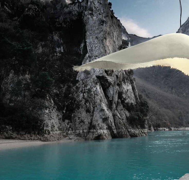 Hanging lamp Karman Moby Dick with wavy diffuser
