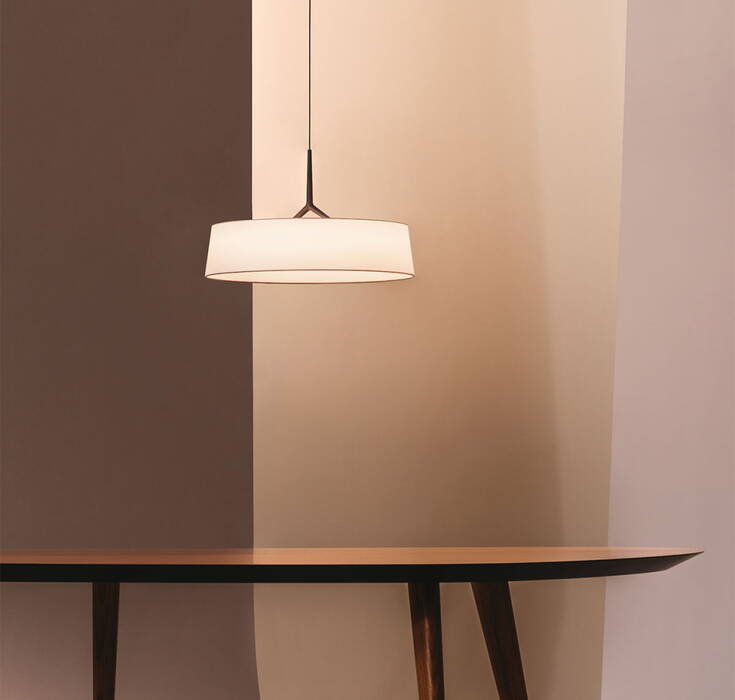 Vibia Dama Hanging minimalist hanging lamp with ambient light